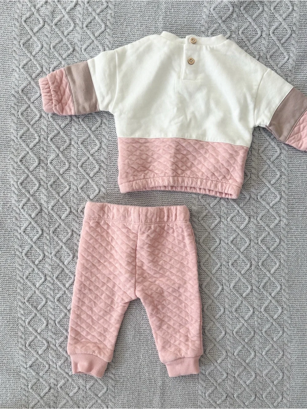 Little Co. PL Baby Girl Sugar Plum Cozy Sweatshirt Pants Set Ballet Pink 3M